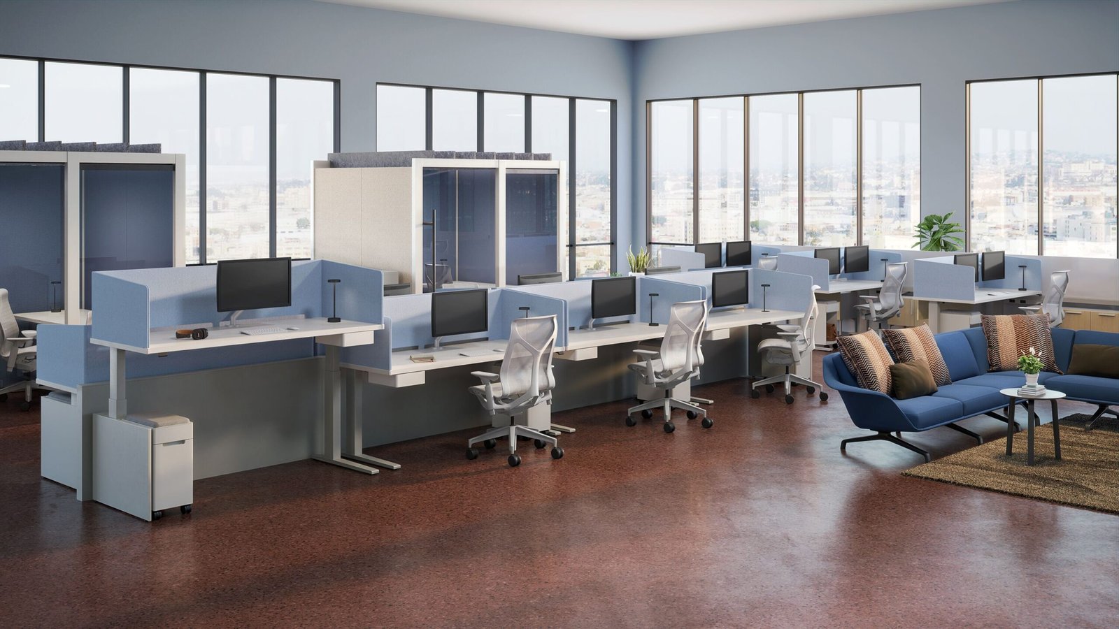 Call centre workstations with partition screens in Pune