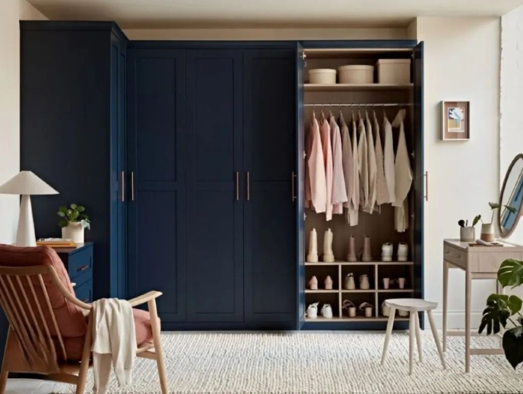 Hinged door modular wardrobe with loft