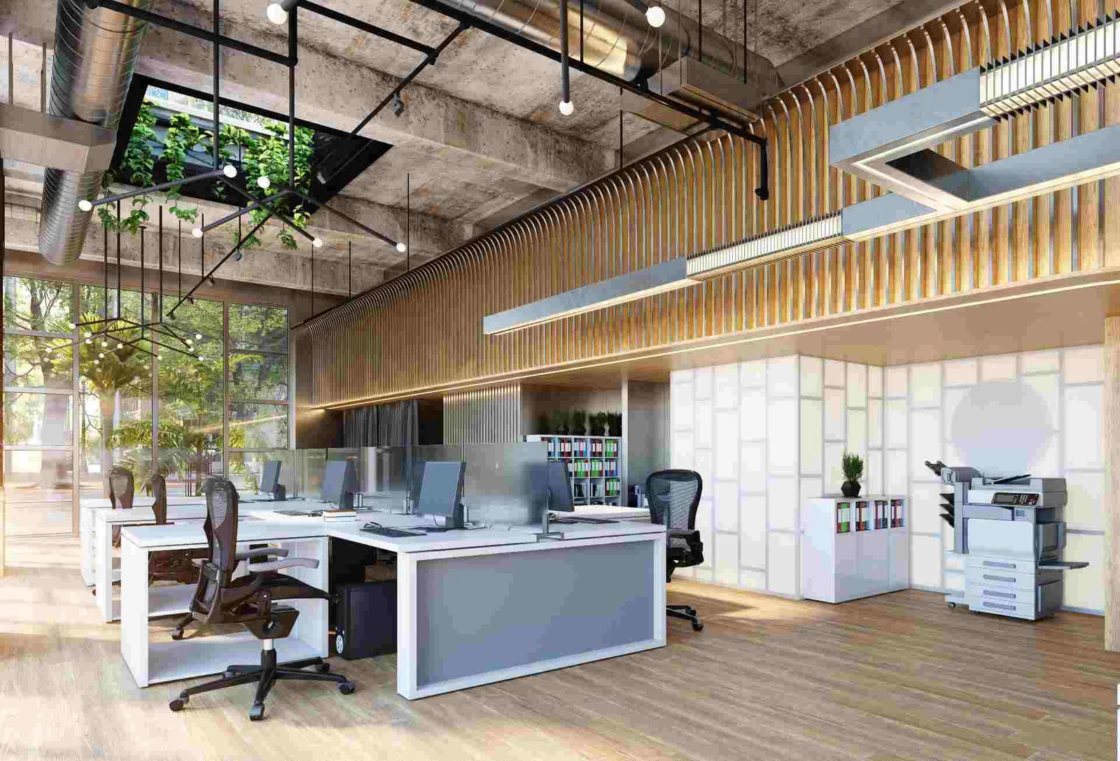 Conference table with cable management for a modern office